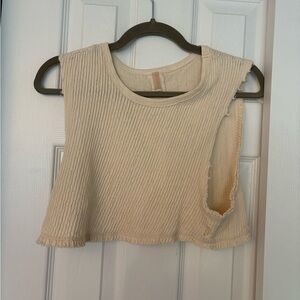 FP Movement by Free People Textured Beige Crop Top